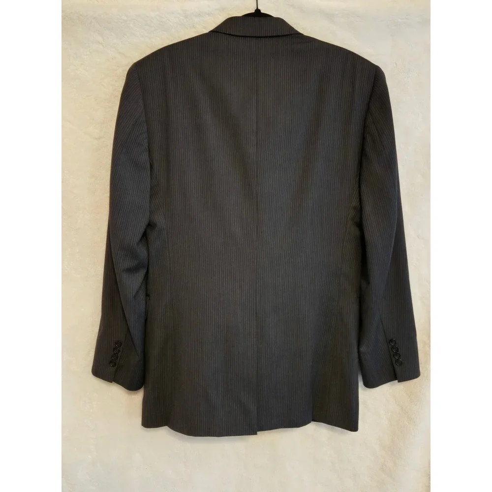 Jos. A. Bank Mens‎ 40L Wool Pinstripe 2-Piece Suit Charcoal Grey Pants 34×34